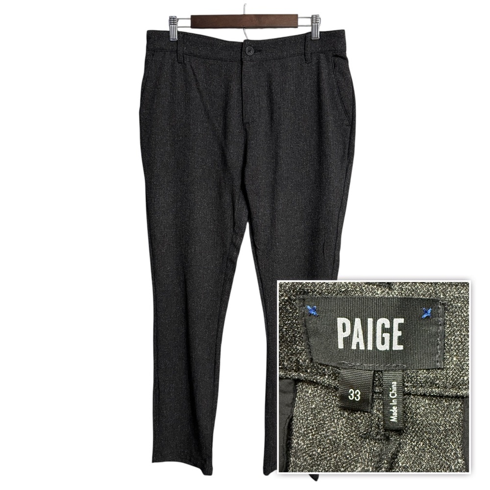 Paige pants men's 33x30 black coffee work career business casual stretch trouser